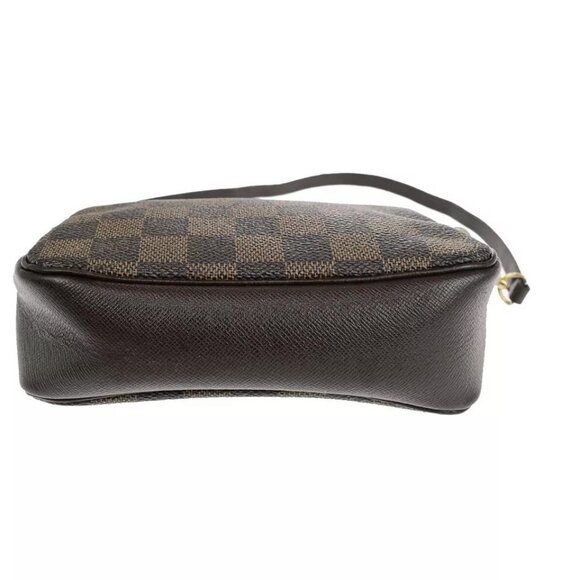 LOUIS VUITTON Trousse Makeup Hand Bag Damier Ebene Leather Brown - Picture 3 of 16
